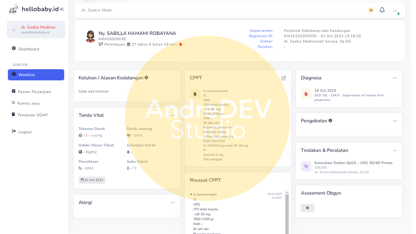Tampilan Pemeriksaan Dokter
